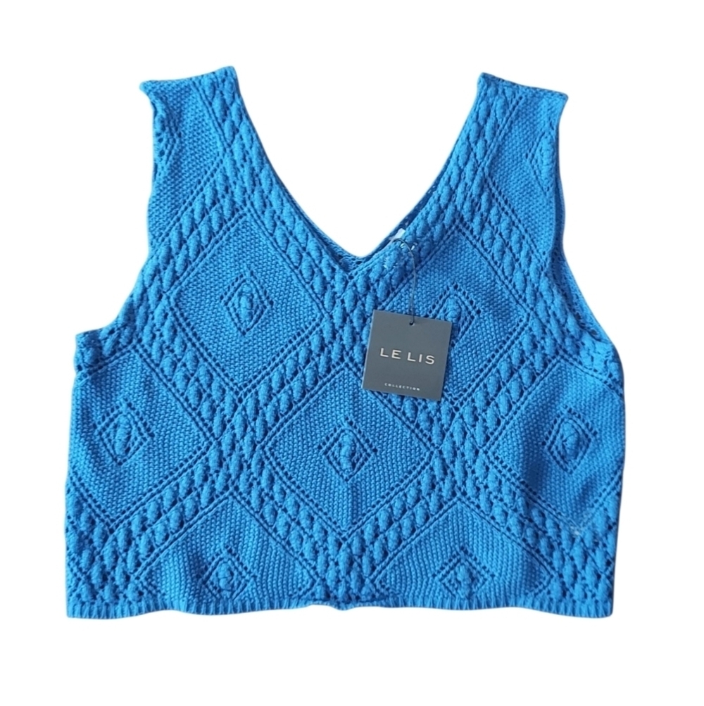NWT Le Lis Crochet Sweater Vest